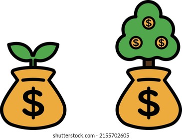 Illustration eines wachsenden Dollarbilds