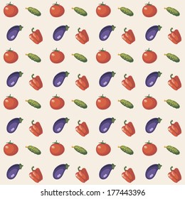 Illustration with growing vegetables - beetroot, potato, carrot, garlic and onion