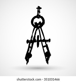 Illustration of grunge compass