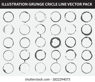 ILLUSTRATION GRUNGE CRICLE LINE VECTOR PACK