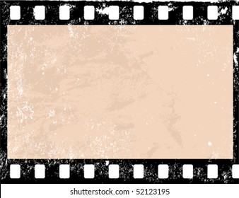 Illustration of a grunge filmstrip frame