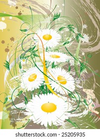 Illustration of grunge flower background