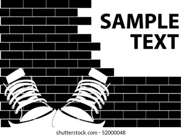 Illustration grunge graffiti brick