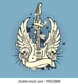 Illustration of grunge guitar