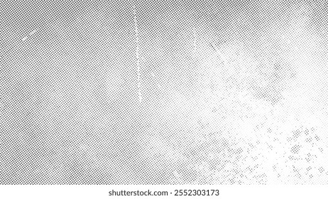 Ilustración grunge Efecto Halftone Patrones de Vertical Abstractas y puntos geométricos para gráficos de Producto monocromáticos modernos