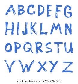 Illustration of Grunge Handmade Calligraphy Watercolor Font Texture Ink Alphabet ABC 