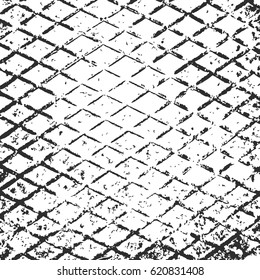 Illustration with grunge metal texture with rhombuses.