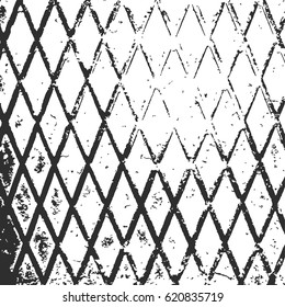 Illustration with grunge metal texture with rhombuses.