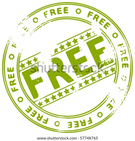 Illustration of a grunge rubber ink stamp FREE on white background