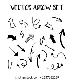 Illustration of grunge ske...oodle vector arrow set