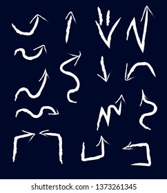 Illustration of Grunge Sketch Handmade Watercolor Doodle Vector Arrow Set Collection
