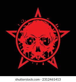 Illustration of Grunge Skull Vector 