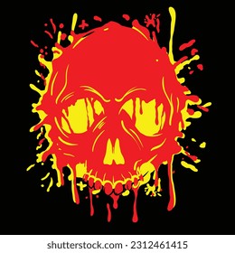 Illustration of Grunge Skull Vector 