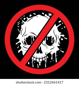 Illustration of Grunge Skull Vector 