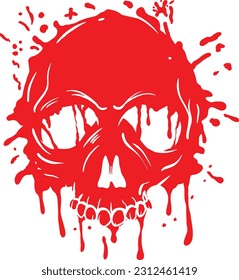 Illustration of Grunge Skull Vector 