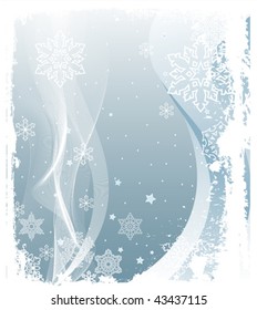 Illustration of Grunge Snowing Winter Background