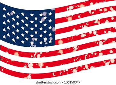 Illustration of grunge usa flag, vector illustration