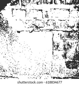 Illustration with grunge wall with bricks texture.
