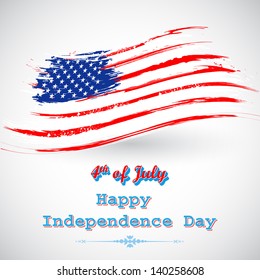 illustration of Grungy American Flag Background for Independence Day