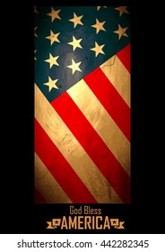 illustration of Grungy American Flag Background for Fourth of July, Independence Day of America