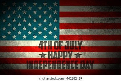 illustration of Grungy American Flag Background for Fourth of July, Independence Day of America