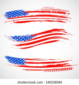 illustration of Grungy American Flag Banner for Independence Day
