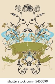 Illustration of a grungy banner