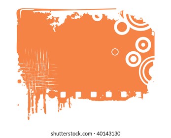 illustration of grungy frame with circle
