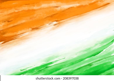 illustration of grungy Indian Flag for Indian Independence Day