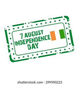 illustration of a grungy stamp for ivory coast independence day