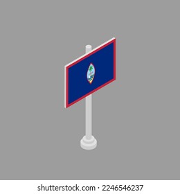 Ilustración de la plantilla de la bandera de Guam