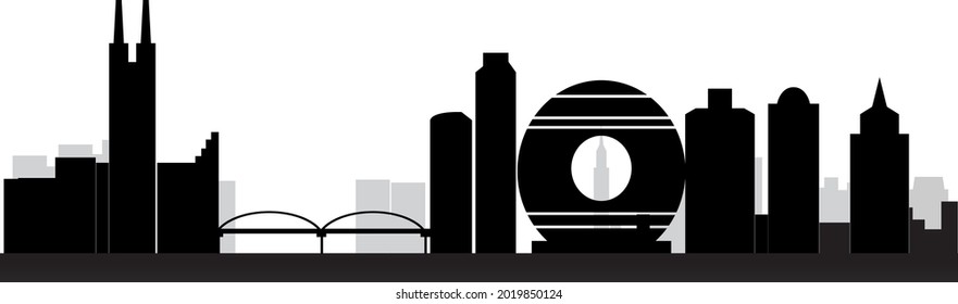 illustration of guangzhou chinese city skyline