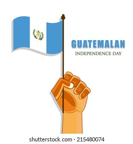 Illustration of Guatemalan Flag in hand