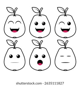 The Illustration of Guava Fruit Emoticon