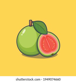 Illustration des Guava-Vektordesigns. Premium-Vektorisolierte Fruchtsymbolkonzepte
