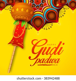 illustration of Gudi Padwa celebration of India.