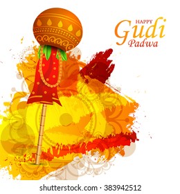 illustration of Gudi Padwa celebration of India.