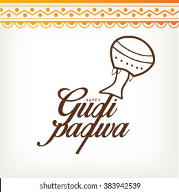illustration of Gudi Padwa celebration of India.