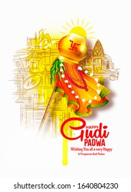 Illustration of Gudi Padwa Celebration (Lunar New Year) Background