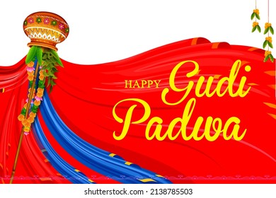 illustration of Gudi Padwa Lunar New Year celebration in Maharashtra of India