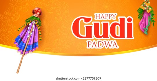 illustration of Gudi Padwa Lunar New Year celebration in Maharashtra of India