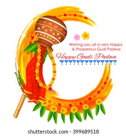 illustration of Gudi Padwa ( Lunar New Year ) celebration of India