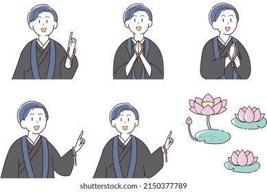 Illustration guided by a temple monk