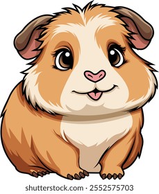 Illustration Guinea Pig Cartoon 2d For Sticker