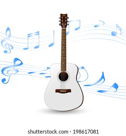 Illustration of a guitar isolated on a white background.