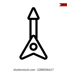 illustration of guitar line icon 