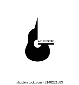 Illustration of guitar. Guitar logo design template.