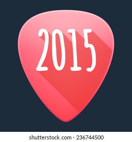 Illustration of a  guitar pick  year 2015 design
