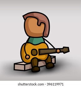 Illustration of guitar player