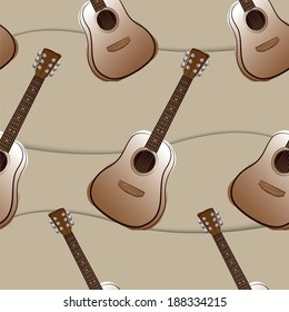 illustration of guitar seamless pattern